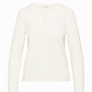 Aritzia Wilfred Free Beige Chatter Henley Long Sleeve